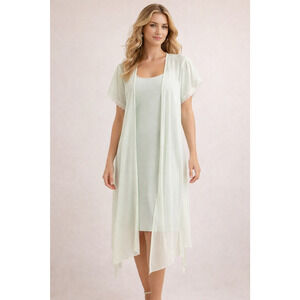 Neiman Marcus Oscar De La Renta Womens Lingerie Robe Nightgown Medium Sheer Sexy